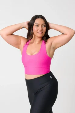 Candy Pink Performance - T Back Comfort Crop Top
