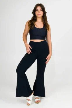 Comfy Cotton High Waisted Bells - Black
