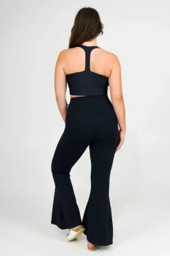 Comfy Cotton High Waisted Bells - Black