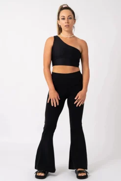 Comfy Cotton High Waisted Bells - Black