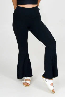 Comfy Cotton High Waisted Bells - Black