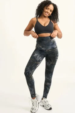 Dark and Moody Tie Dye Body Contouring - Panel Pocket Extra High Waisted Leggings