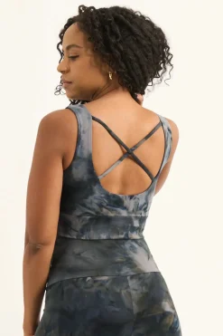 Dark and Moody Tie Dye Body Contouring - Scoop Neck Comfort Crop Top