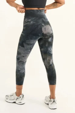 Dark and Moody Tie Dye Body Contouring - Extra High Waisted Capri Leggings