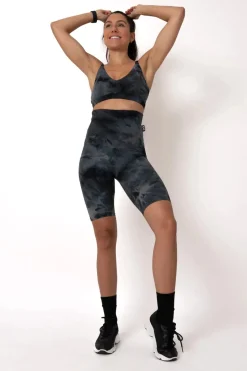 Dark and Moody Tie Dye Body Contouring - Extra High Waisted Long Shorts