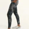 Dark and Moody Tie Dye Body Contouring - Panel Pocket High Waisted 7/8 Leggings