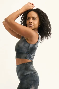 Dark and Moody Tie Dye Body Contouring - Scoop Neck Comfort Crop Top