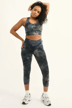 Dark and Moody Tie Dye Body Contouring - T Back Comfort Crop Top