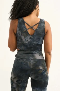 Dark And Moody Tie Dye Body Contouring - Reversible Comfort Crop Top