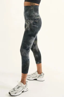Dark and Moody Tie Dye Body Contouring - Extra High Waisted Capri Leggings