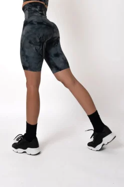 Dark and Moody Tie Dye Body Contouring - Extra High Waisted Long Shorts
