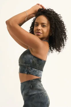 Dark and Moody Tie Dye Body Contouring - T Back Comfort Crop Top