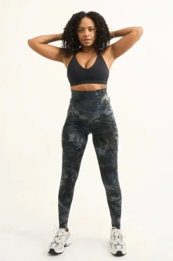 Dark and Moody Tie Dye Body Contouring - Panel Pocket Extra High Waisted Leggings