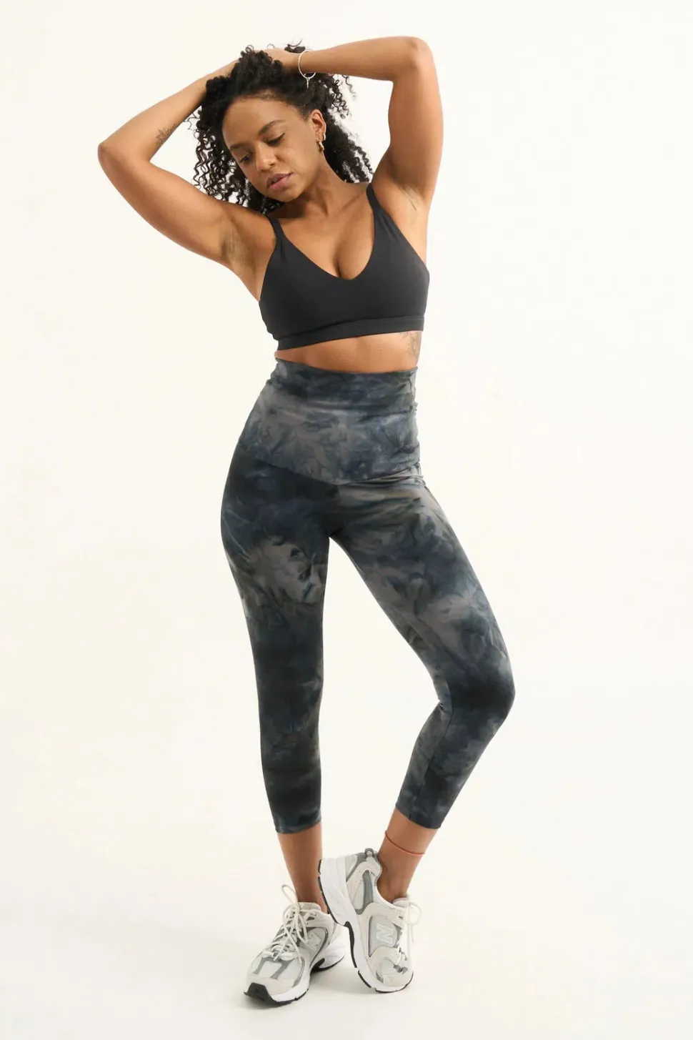 Dark and Moody Tie Dye Body Contouring - Extra High Waisted Capri Leggings