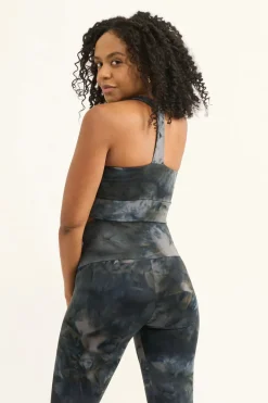 Dark and Moody Tie Dye Body Contouring - T Back Comfort Crop Top
