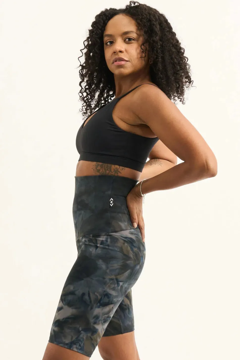 Dark and Moody Tie Dye Body Contouring - Extra High Waisted Long Shorts