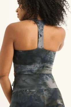Dark and Moody Tie Dye Body Contouring - T Back Comfort Crop Top