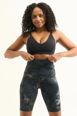 Dark and Moody Tie Dye Body Contouring - Extra High Waisted Long Shorts