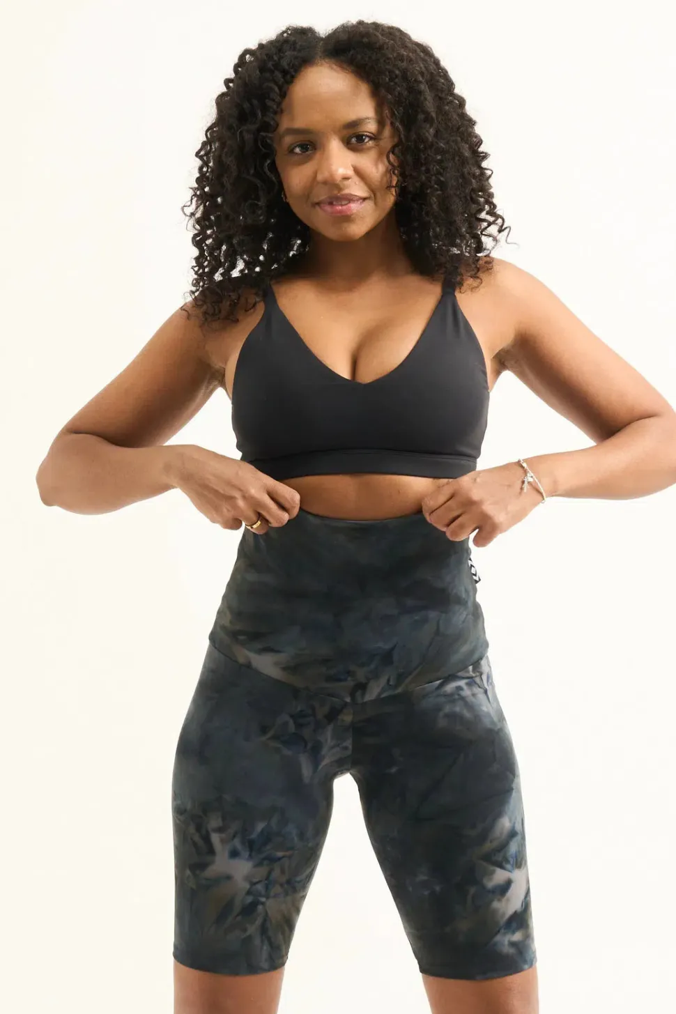 Dark and Moody Tie Dye Body Contouring - Extra High Waisted Long Shorts