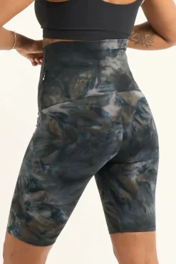 Dark and Moody Tie Dye Body Contouring - Extra High Waisted Long Shorts