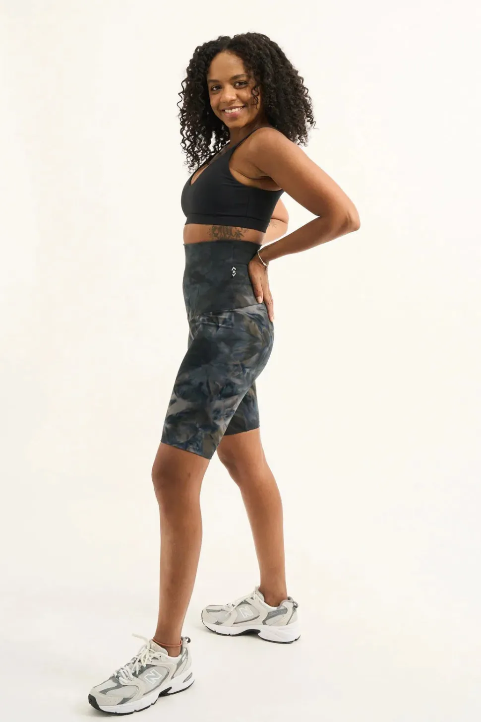 Dark and Moody Tie Dye Body Contouring - Extra High Waisted Long Shorts