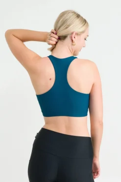 Dark Teal Performance - Cross Over Crop