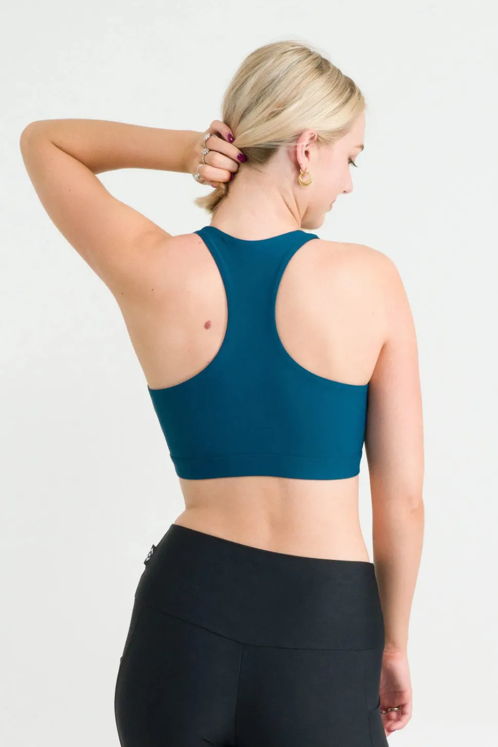 Dark Teal Performance - Cross Over Crop