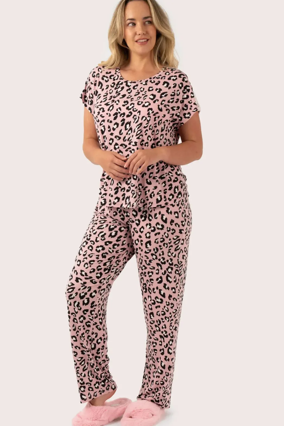 Dusty Pink Leopard Mania Modal - Lounge Pant