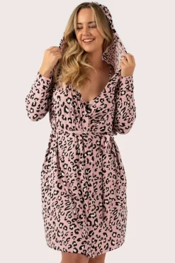 Dusty Pink Leopard Mania Modal - Lounge Robe