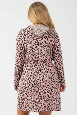 Dusty Pink Leopard Mania Modal - Lounge Robe