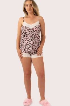 Dusty Pink Leopard Mania Modal - Lace Trim Cami