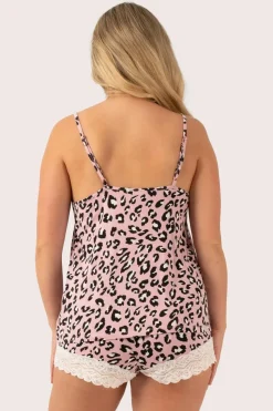 Dusty Pink Leopard Mania Modal - Lace Trim Cami