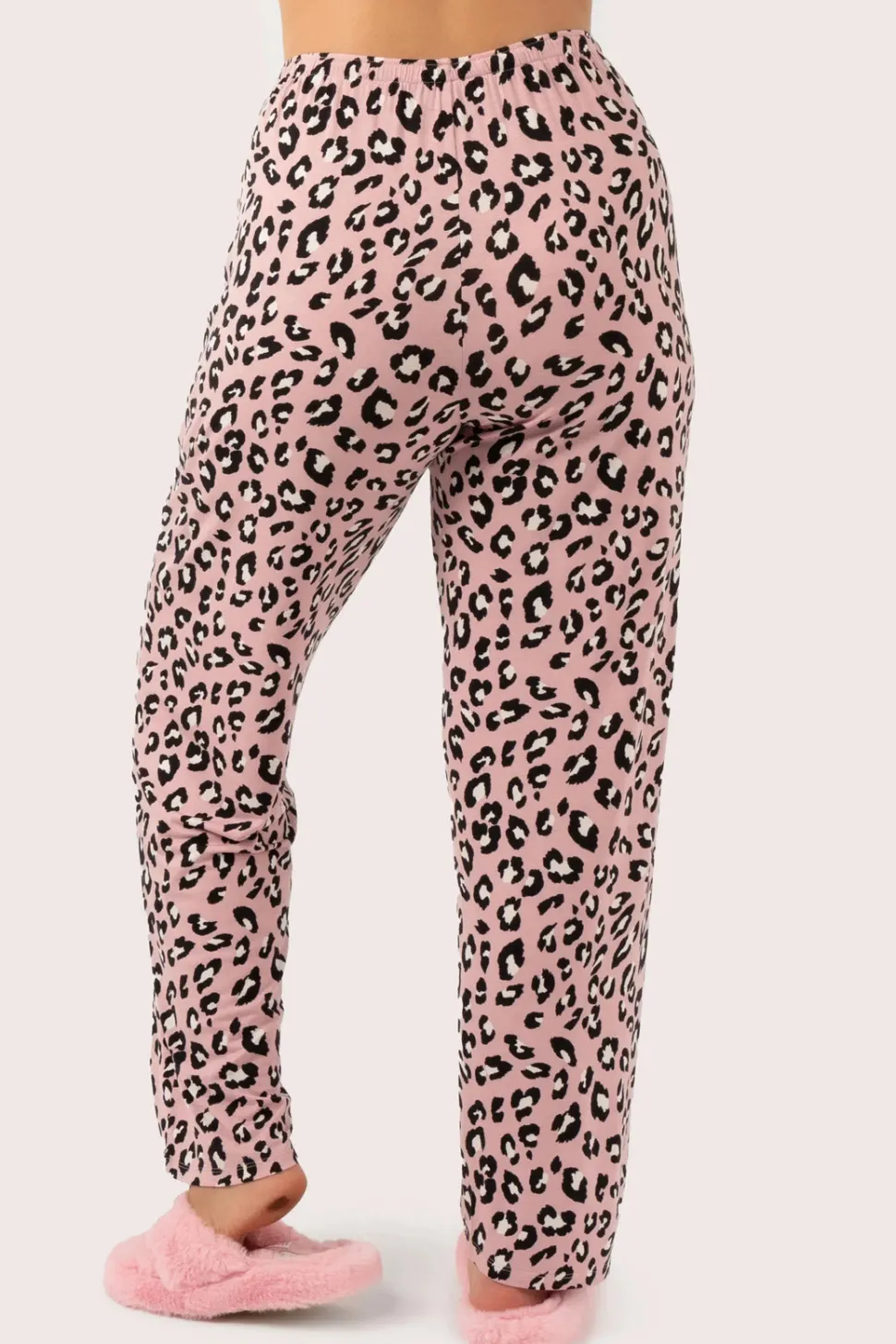 Dusty Pink Leopard Mania Modal - Lounge Pant