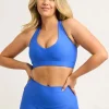 Electric Blue Performance - Deep V Crop