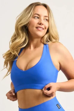 Electric Blue Performance - Deep V Crop