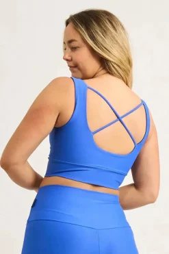 Electric Blue Performance - Scoop Neck Comfort Crop Top
