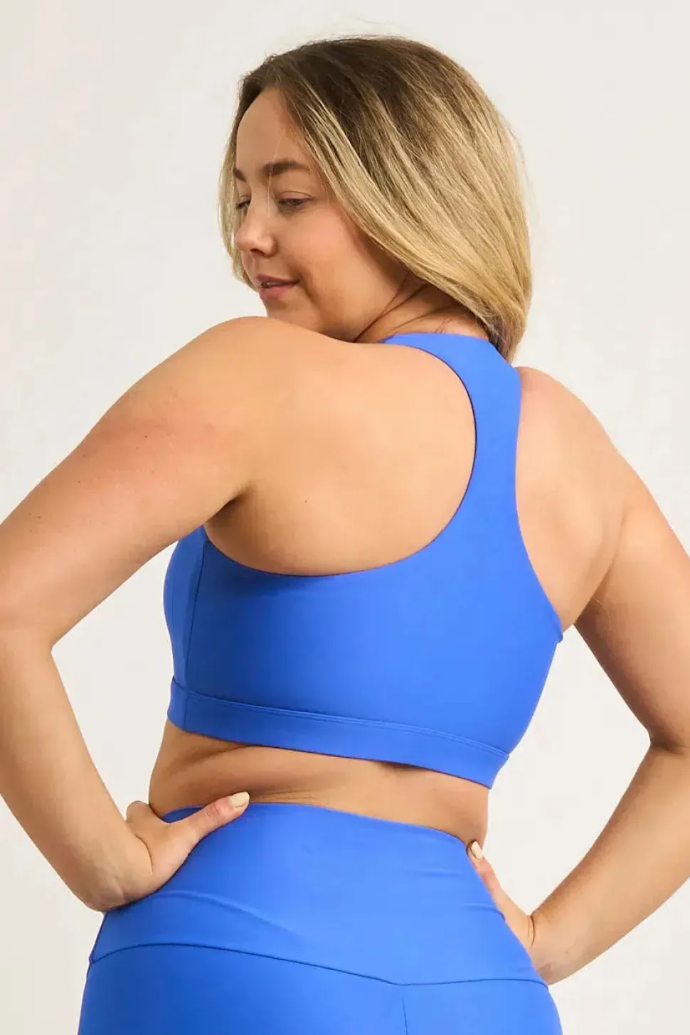 Electric Blue Performance - Deep V Crop