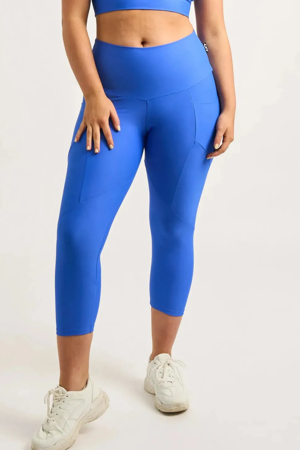 Electric Blue Performance - Pocket Booty Shaper High Waisted Capri Leggings
