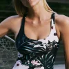 Exotic At Heart Silky - Cross Over One Piece W/ Extra Coverage Bottoms