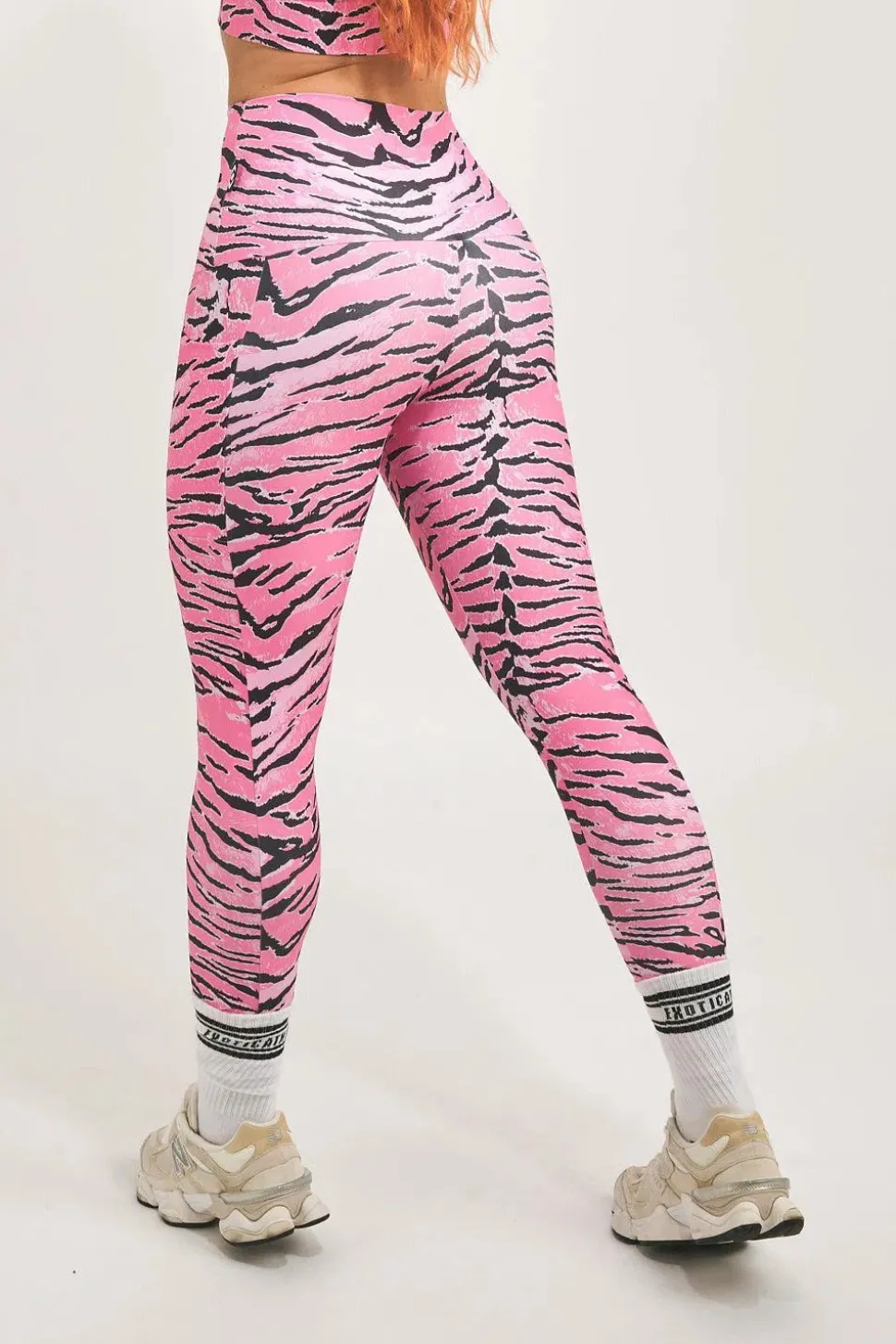 Fight Like A Tiger Pink Performance - Panel Pocket Extra High Waisted Leggings