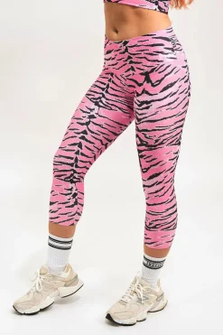 Fight Like A Tiger Pink Performance - High Waisted Capri Leggings