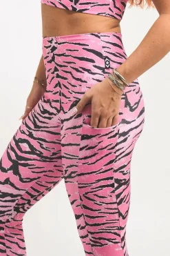 Fight Like A Tiger Pink Performance - Panel Pocket Extra High Waisted Leggings