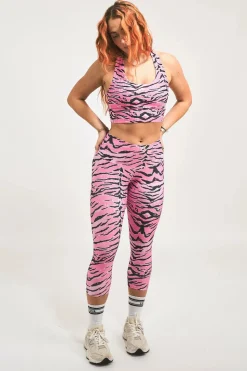 Fight Like A Tiger Pink Performance - High Waisted Capri Leggings