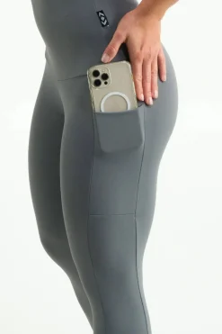 Grey Body Contouring - Panel Pocket Extra High Waisted Capri Leggings