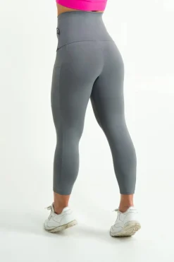 Grey Body Contouring - Panel Pocket Extra High Waisted Capri Leggings