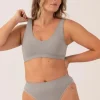 Grey Rib Seam Free - Plunge Bralette