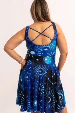 Imagine Nation Silky - Scoop Neck Comfort Crop Midi Dress W/ Pockets