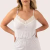 Light Grey Modal - Lace Trim Playsuit