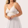 Light Grey Modal - Lace Trim Slip Nightie