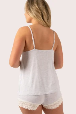 Light Grey Modal - Lace Trim Cami